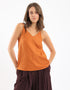 Top in cotton thin straps with a V-neckline